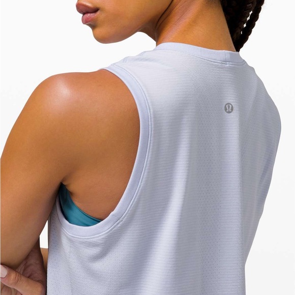 Lululemon Swiftly Breathe Muscle Tank Serene Blue Size 10 - Picture 3 of 8